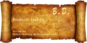 Bodics Dolli névjegykártya